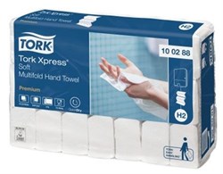 Бумажные листовые полотенца для диспенсеров Tork XPress® Premium мягкие Н2 (100288) - фото 10229