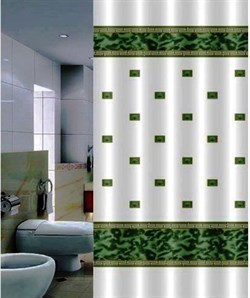 Штора для ванной 180х200 зеленый (Zumrut) полиэстер - фото 19630