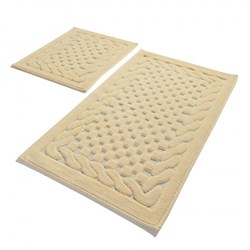 Комплект ковриков для ванной 2 шт (60х100 и 50х60) BAMBI бежевый - фото 20128