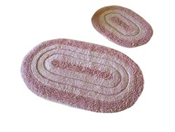 Комплект ковриков для ванной 2 шт (60х100 и 50х60) MACARONI пудровый - фото 20139