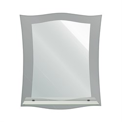 Зеркало с тонированным зеркалом 51х61 см + полка 50 см - фото 23631