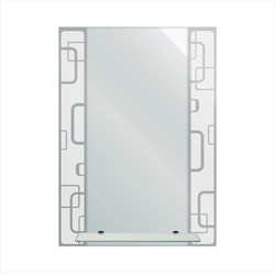 Зеркало с тонированным матированным рисунком 50х70 см + полка 40 см - фото 23661