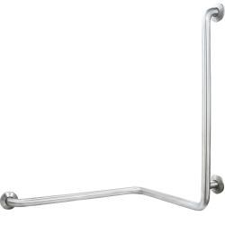 Поручень настенный правый под двумя углами 90* для людей с ограниченными возможностями, глянцевый - фото 31285