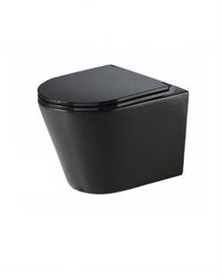 Унитаз подвесной, сиденье s/close Nofer Nantes 515x355мм 23031 матовый чёрный - фото 31485