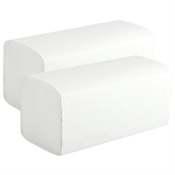 Бумажные полотенца листовые V-сложения для диспенсеров и дозаторов Комфорт 2-сл, Двухслойные (с тиснением) 1 пачка - фото 32029