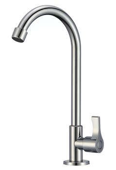 Кран (моно на одну воду) для кухни из нержавеющей стали - фото 32609