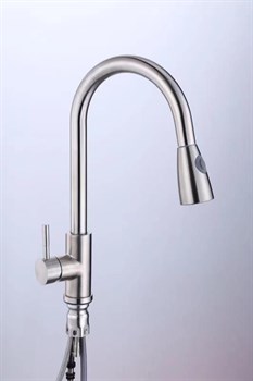 Смеситель для кухни с высоким поворотным изливом H155315-T,  сатин - фото 32780