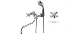 Смеситель для ванны с круглым изливом D143819,  хром - фото 32807