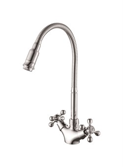 Смеситель для кухни  с гибким поворотным изливом  D153810-Q,  хром - фото 32853