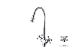 Смеситель для кухни  с гибким поворотным изливом  D156819-Q,  хром - фото 32857