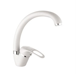 Смеситель для кухни с  поворотным изливом  D150409-C,  белый, матовый - фото 32877