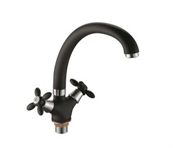 Смеситель для кухни с  поворотным изливом  D153808-A,  чёрный, матовый - фото 32884