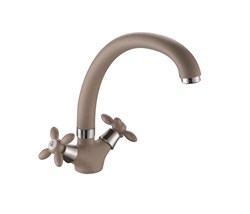 Смеситель для кухни с  поворотным изливом  D153808-W,  светло-бежевый, матовый - фото 32887