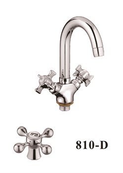 Смеситель для раковины/кухни с поворотным изливом D156810-D,  хром - фото 33250