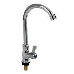 Кран на одну воду, высокий излив, ПРЕМИУМ, металлокерамика, хромированный, из высокопрочного пластика АБС. - фото 38921