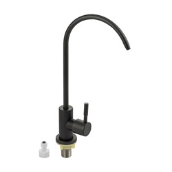 Кран на одну воду для фильтра, из нержавеющей стали марки 201, цвет графит - фото 39014