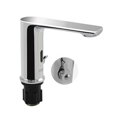 Смеситель сенсорный для раковины, с регулировкой температуры воды на корпусе, латунный корпус, цвет ХРОМ. - фото 39046