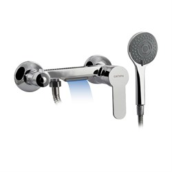 Смеситель в ДУШ, шаровый, система водопад, цвет ХРОМ - фото 39170