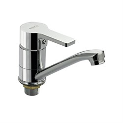 Смеситель для кухни и раковины, шаровый, картридж 40 мм, поворотный корпус, излив 15 см, цвет ХРОМ . - фото 39207