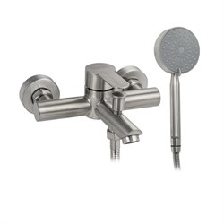 Смеситель в ванную, короткий излив, шаровый, из нержавеющей стали марка 304, цвет САТИН . - фото 39252