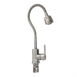 Смеситель кухонный, гибкий излив, из нержавеющей стали марки 304, серии СТАНДАРТ - фото 39282