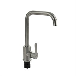 Смеситель для кухни, шаровый, из нержавеющей стали марки 304, Г- образный излив , цвет САТИН . - фото 39322