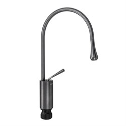 Смеситель для кухни и раковины , боковой, Г - образный излив , из алюминия, шаровый , цвет ГРАФИТ . - фото 39413