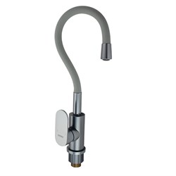 Смеситель для кухни с гибким изливом , из алюминия, шаровый , цвет ТИТАН . - фото 39428