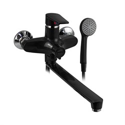 Смеситель в ванную, длинный излив, шаровый, из высокопрочного пластика АБС, черного цвета - фото 39548