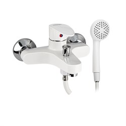 Смеситель в ванную, короткий излив, шаровый, из высокопрочного пластика АБС, БЕЛЫЙ - фото 39558