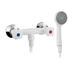 Смеситель в ДУШ, металлокерамика, из высокопрочного пластика АБС - БЕЛЫЙ - фото 39603