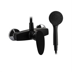 Смеситель в ДУШ, шаровый, из высокопрочного пластика АБС, цвет ЧЕРНЫЙ. - фото 39618