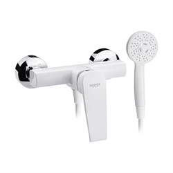 Смеситель в ДУШ, шаровый, из высокопрочного АБС пластика, ПРЕМИУМ, цвет БЕЛЫЙ. - фото 39628