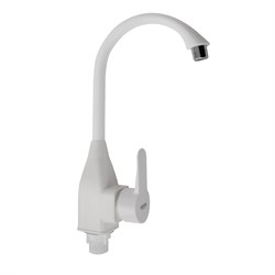 Смеситель на кухню, боковой, шаровый, из высокопрочного пластика АБС, БЕЛЫЙ - фото 39663