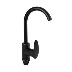 Смеситель на кухню, боковой, шаровый, из высокопрочного пластика АБС, ЧЁРНЫЙ - фото 39678