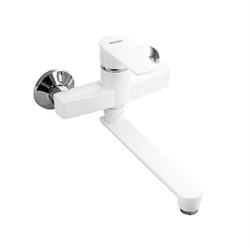 Смеситель кухонный от стены, шаровый из высокопрочного пластика АБС - БЕЛЫЙ - фото 39688