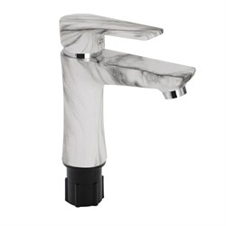 Смеситель на раковину, шаровый, из высокопрочного пластика АБС, БЕЛЫЙ МРАМОР - фото 39713