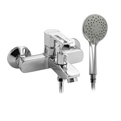 Смеситель для ванны, шаровый, короткий излив, ручка с прорезью, цвет ХРОМ. - фото 39837