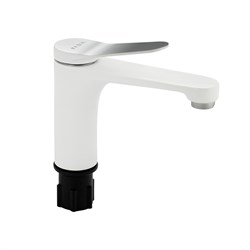 Смеситель для раковины, литой корпус, цвет ХРОМ + БЕЛАЯ ЭМАЛЬ. - фото 39961