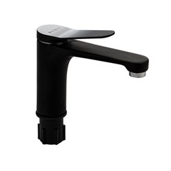 Смеситель для раковины, литой корпус, цвет ХРОМ + ЧЕРНАЯ ЭМАЛЬ. - фото 39966