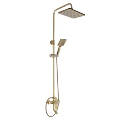 Смеситель + стойка душевая "тропический душ" с двумя лейками под состаренную БРОНЗУ - фото 39996