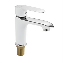 Смеситель на раковину, шаровый, комбинированный, с белой эмалью - фото 40026