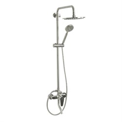 Смеситель + стойка душевая "тропический душ", с двумя лейками, из нержавеющей стали марки 304 - фото 40066