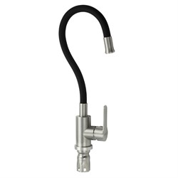 Смеситель кухонный, гибкий излив ЧЁРНЫЙ, из нержавеющей стали марки 304 - фото 40230