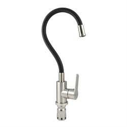 Смеситель кухонный, гибкий излив ТЕМНО-СЕРЫЙ, из нержавеющей стали марки 304 - фото 40240