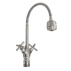 Смеситель кухонный, металокерамика, гибкий излив, из нержавеющей стали марки 304 - фото 40265