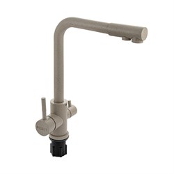 Смеситель кухонный Г-образный излив, шаровый, с двойным выпуском воды для фильтра, из нержавеющей стали марки 304, темнокоричневый - фото 40420