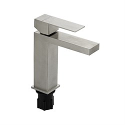 Смеситель для раковины, квадратный корпус, из нержавеющей стали марки 304, цвет САТИН. - фото 40510