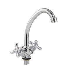 Смеситель для кухни, вентильный, ручки крест, цвет ХРОМ. - фото 40658