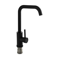 Смеситель для кухни , шаровый, П - образный излив , из нержавеющей стали марки 304, цвет ЧЕРНЫЙ. - фото 40801